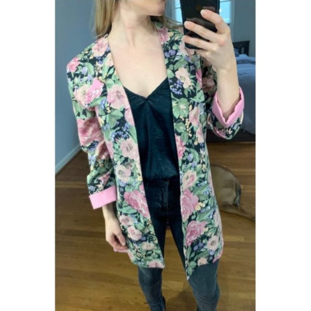 *Vintage* Pretty in Pink Oversized Blazer